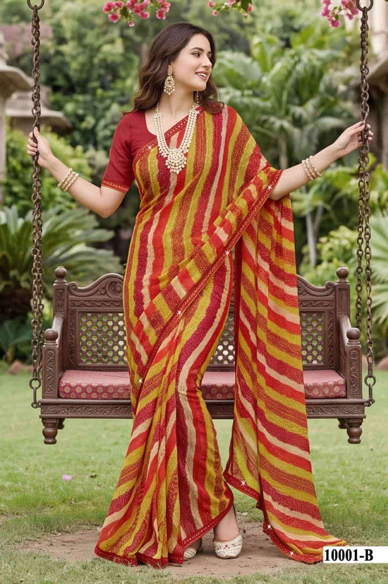 Vallabhi Parvana Vol 10 Dull Moss Leheriya Swarovski Saree