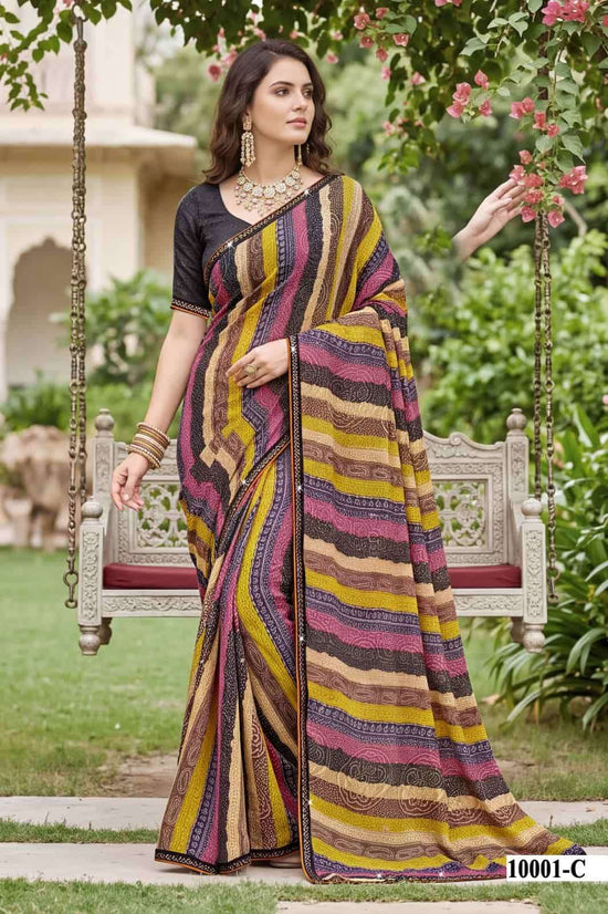 Vallabhi Parvana Vol 10 Dull Moss Leheriya Swarovski Saree