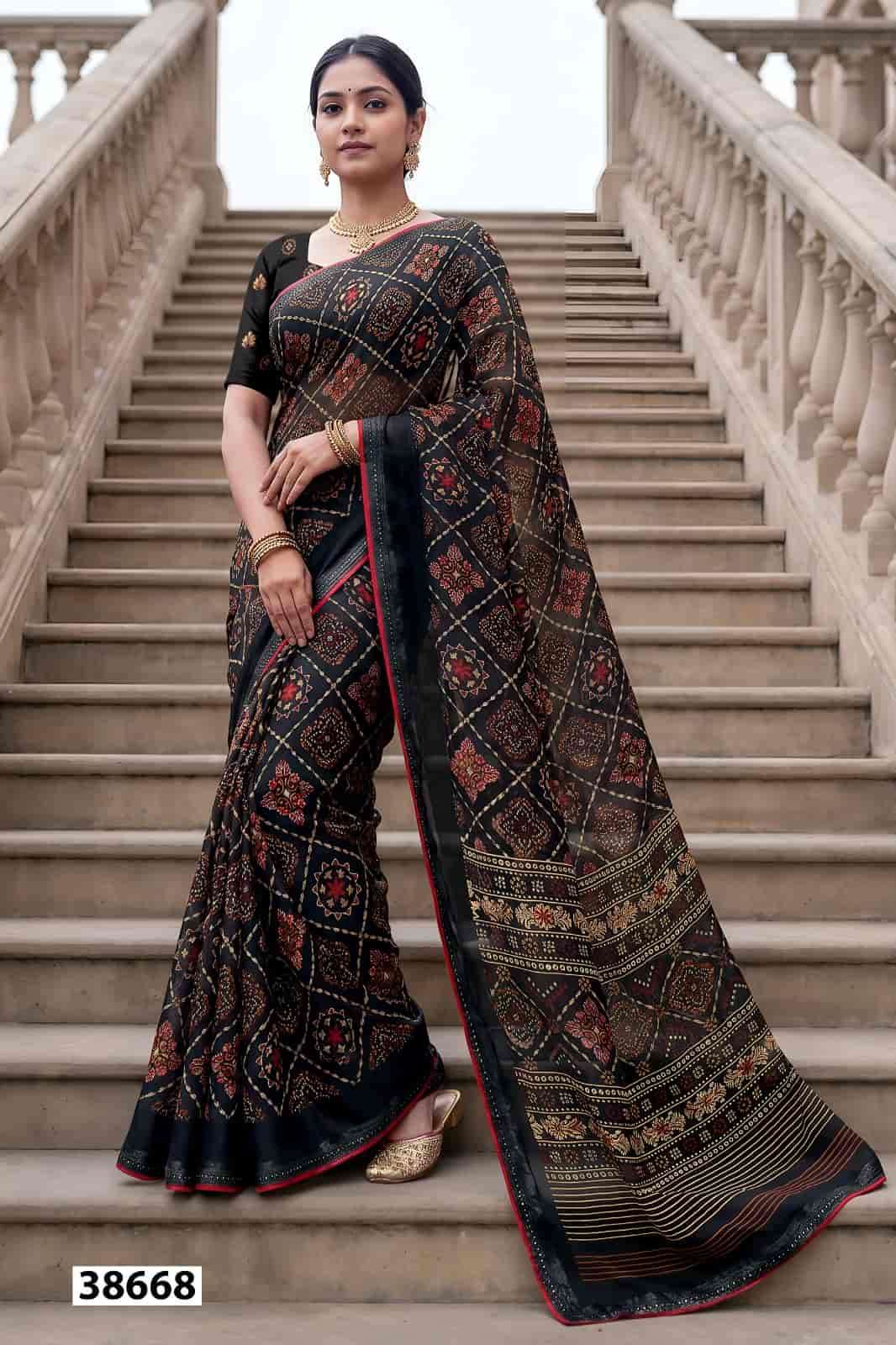 Vallabhi Prints Aayushi Vol 3 Moss Ethnic Print Saree - Amrah Wholesale