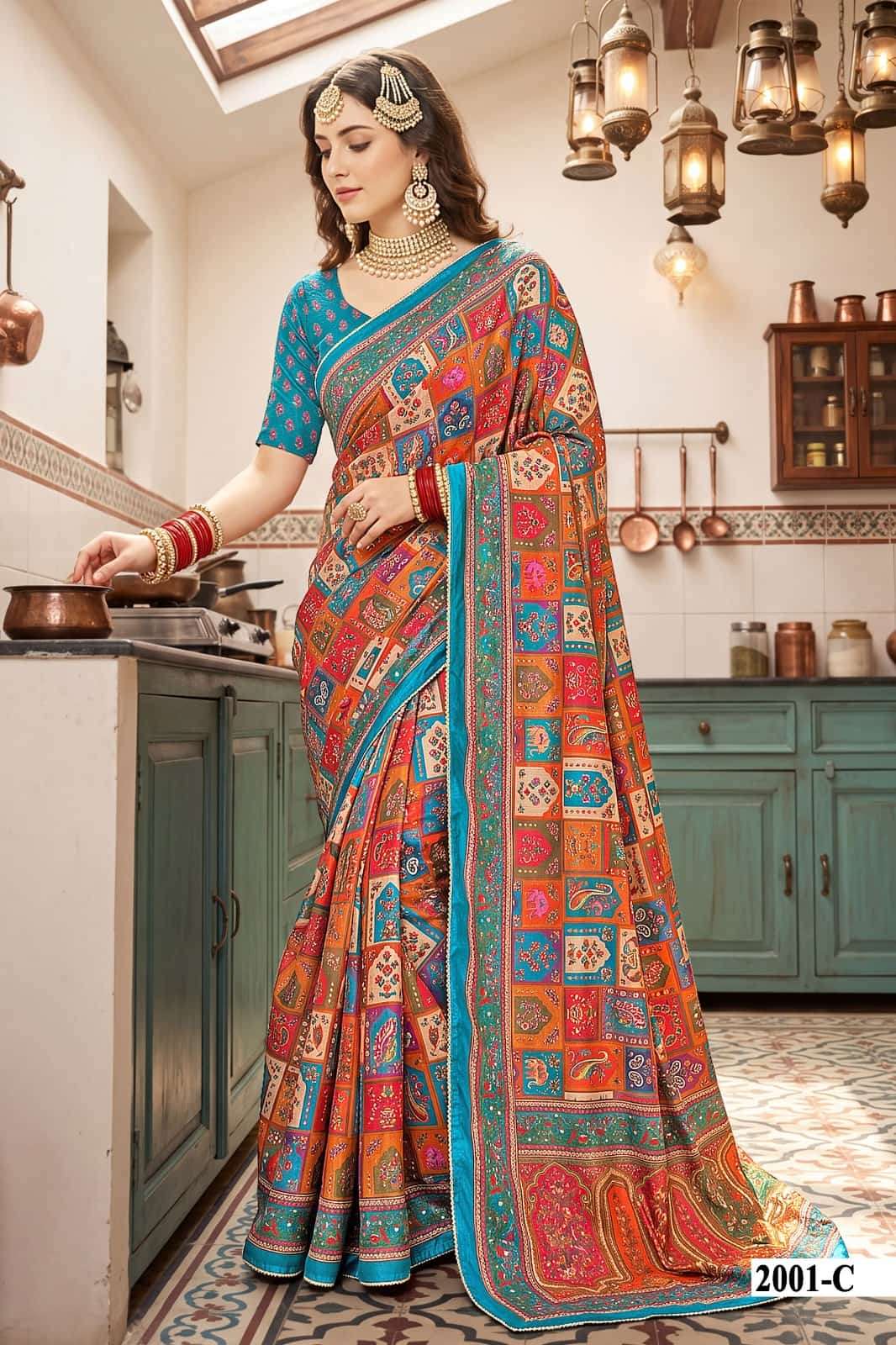 Vallabhi Prints Avadhi Vol 2 Chinnon Ethnic Print Saree