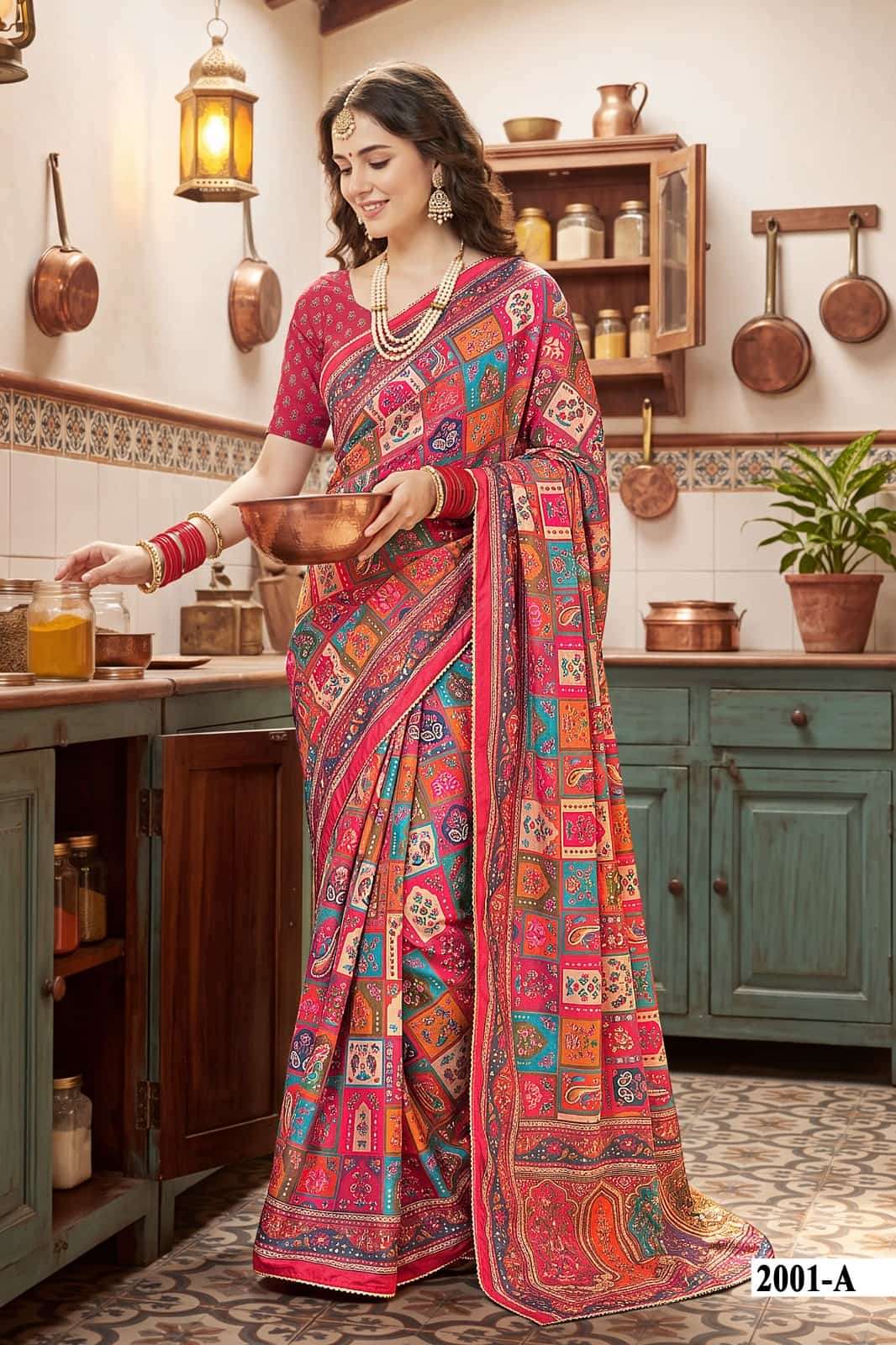 Vallabhi Prints Avadhi Vol 2 Chinnon Ethnic Print Saree