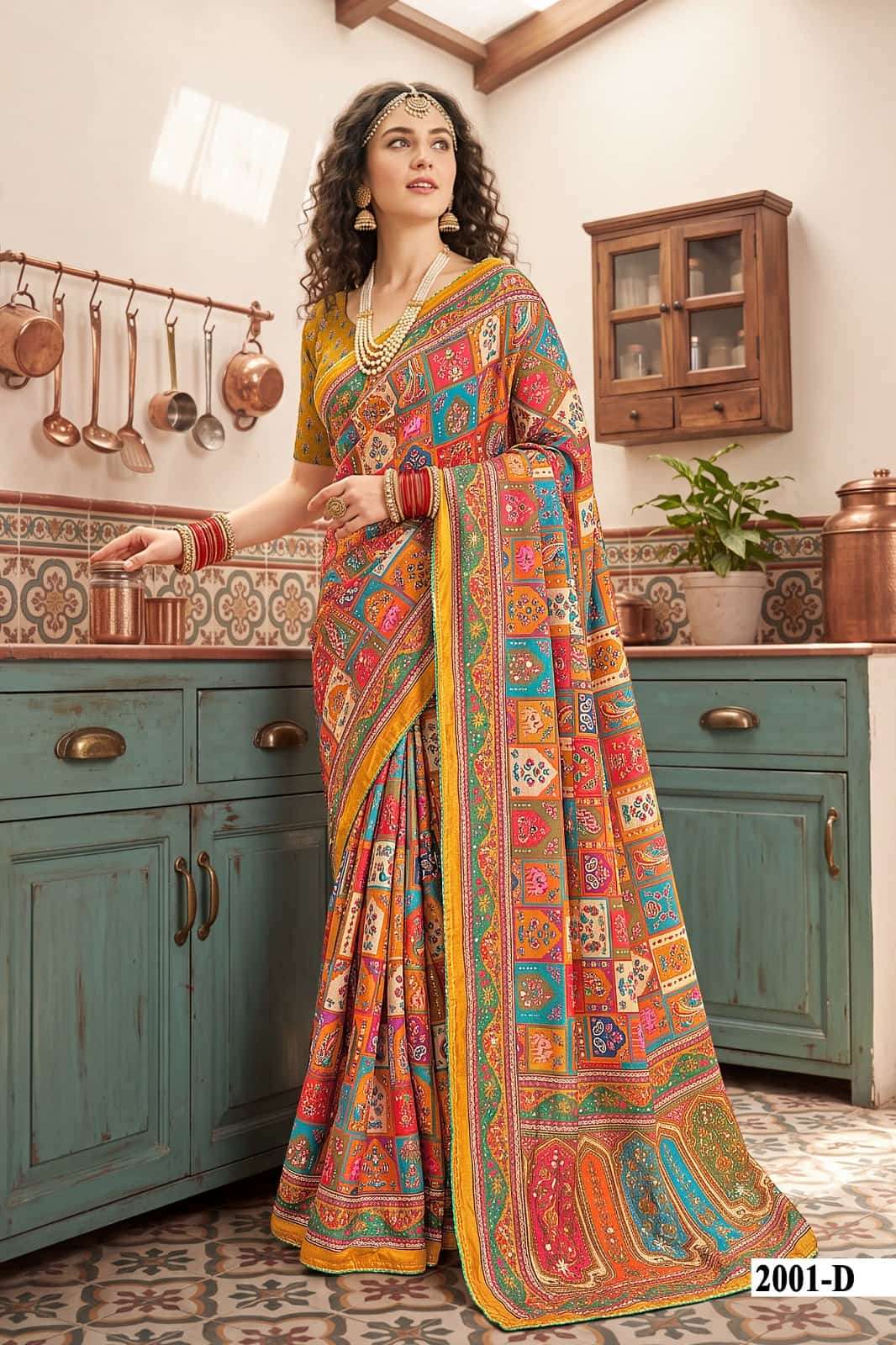Vallabhi Prints Avadhi Vol 2 Chinnon Ethnic Print Saree
