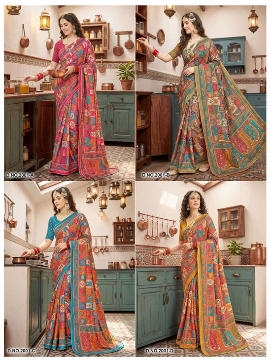 Vallabhi Prints Avadhi Vol 2 Chinnon Ethnic Print Saree
