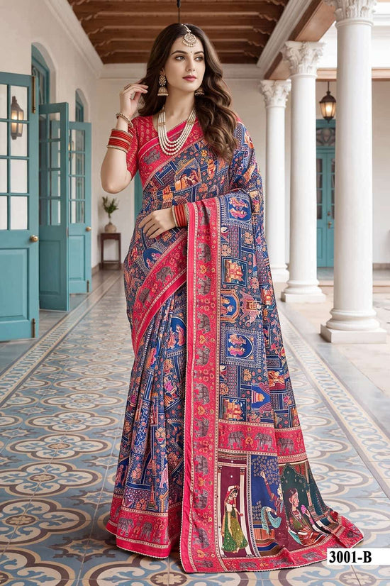 Vallabhi Prints Avadhi Vol 3 Chinnon Ethnic Print Saree