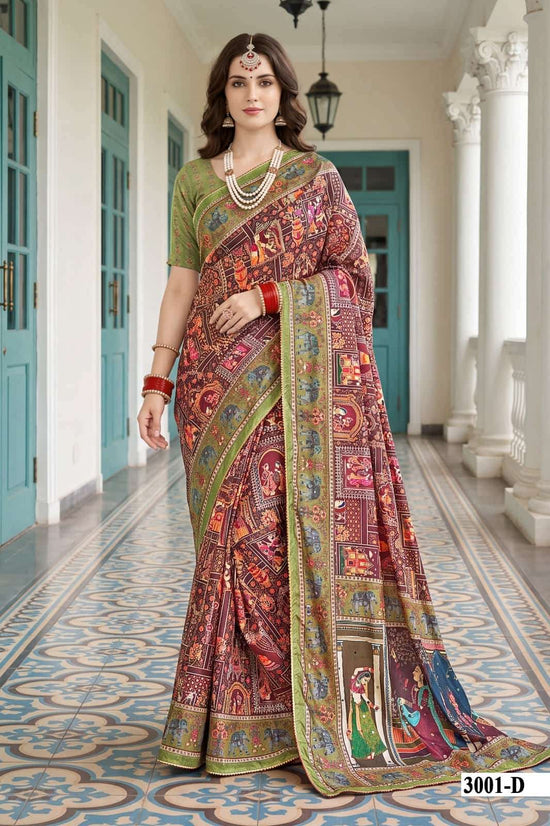 Vallabhi Prints Avadhi Vol 3 Chinnon Ethnic Print Saree