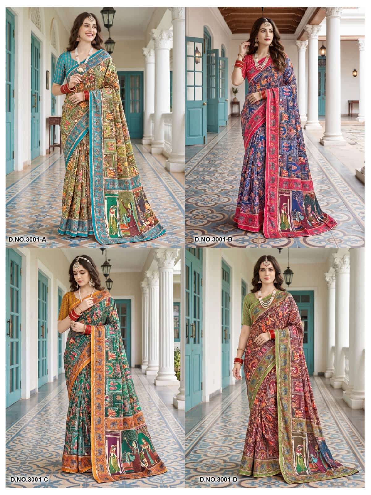 Vallabhi Prints Avadhi Vol 3 Chinnon Ethnic Print Saree