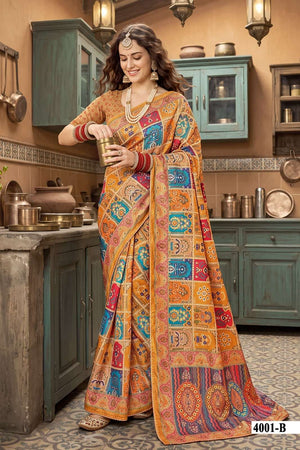 Vallabhi Prints Avadhi Vol 4 Chinnon Ethnic Print Saree