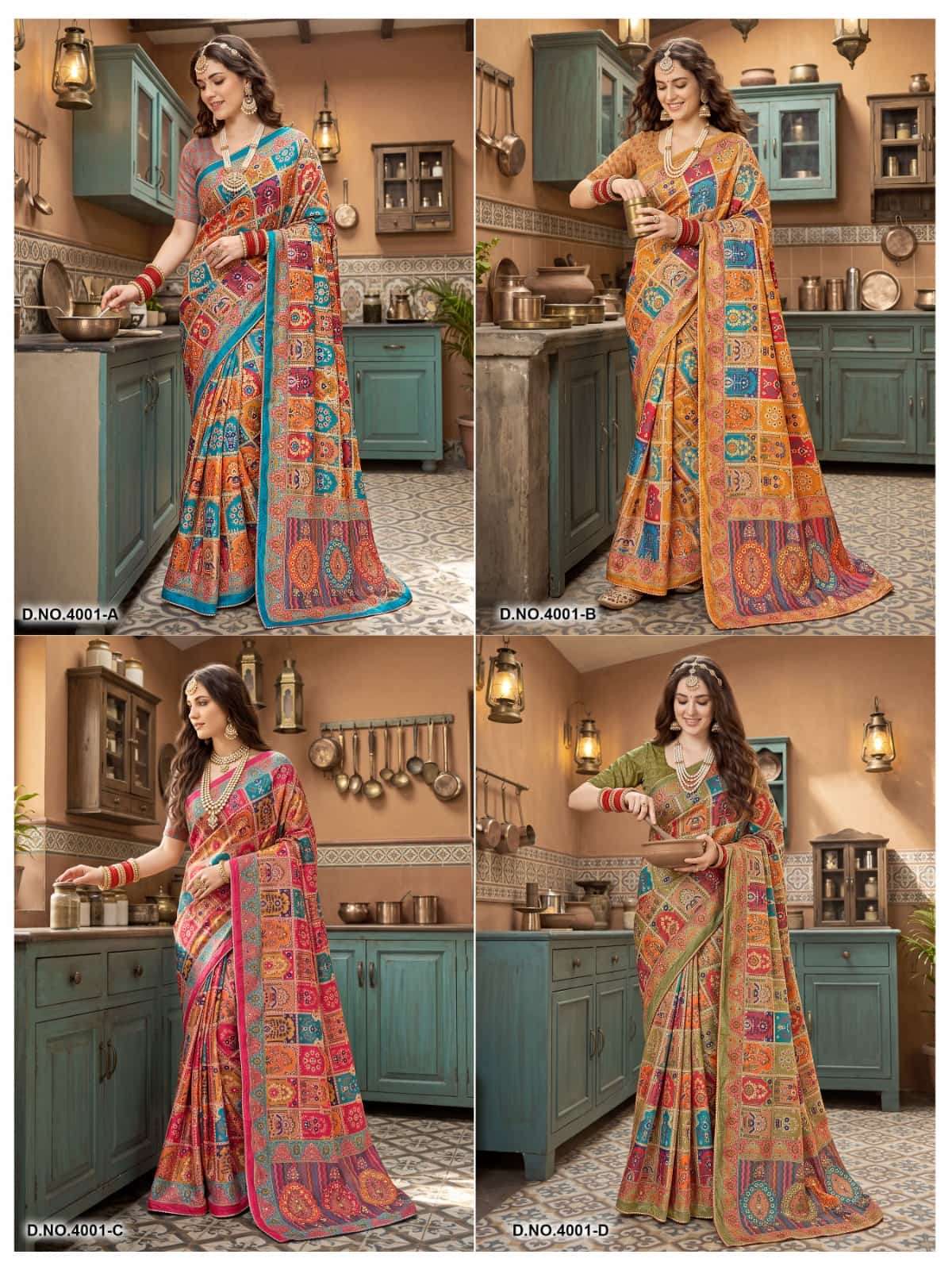 Vallabhi Prints Avadhi Vol 4 Chinnon Ethnic Print Saree