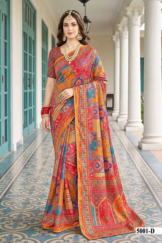 Vallabhi Prints Avadhi Vol 5 Chinnon Digital Print Saree
