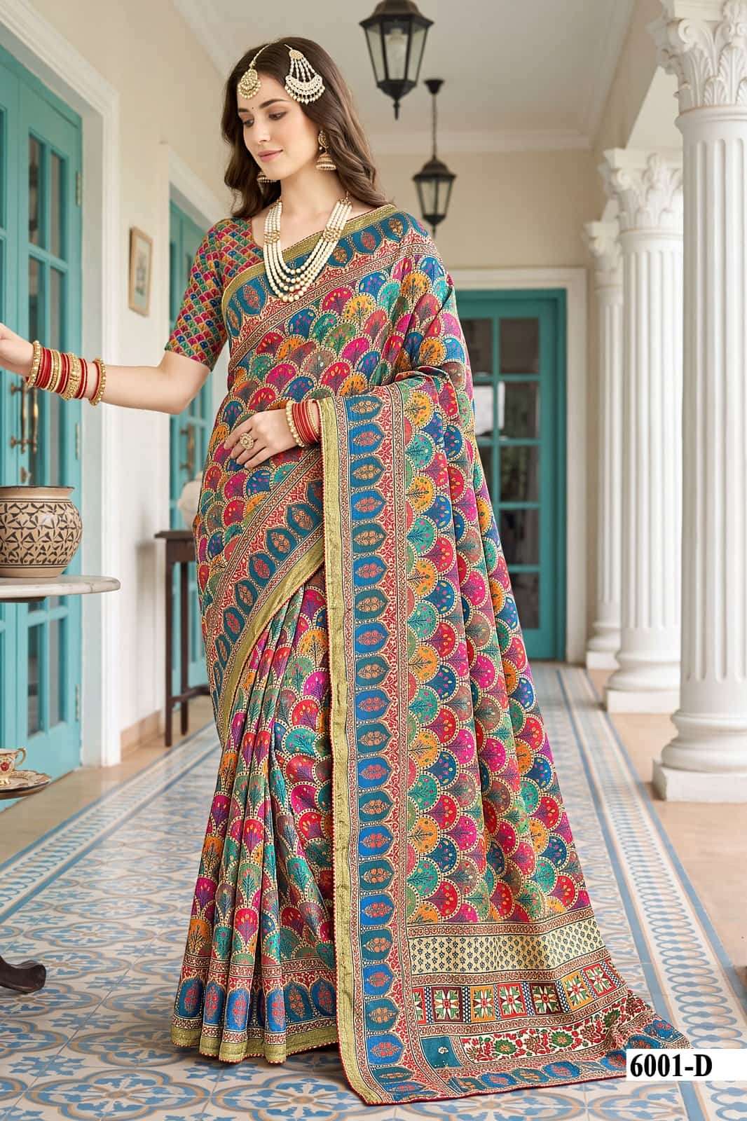 Vallabhi Prints Avadhi Vol 6 Chinnon Ethnic Print Saree