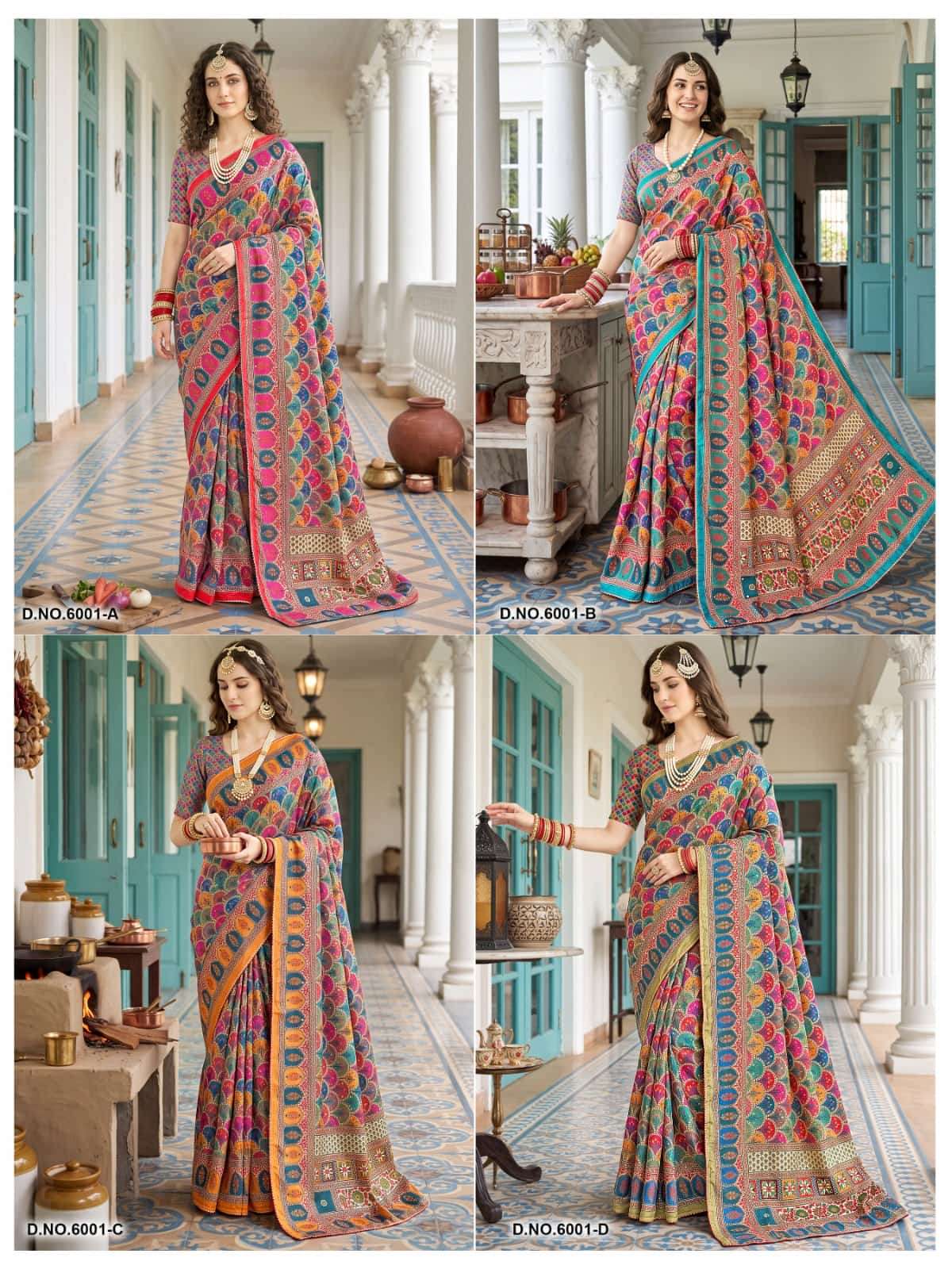 Vallabhi Prints Avadhi Vol 6 Chinnon Ethnic Print Saree