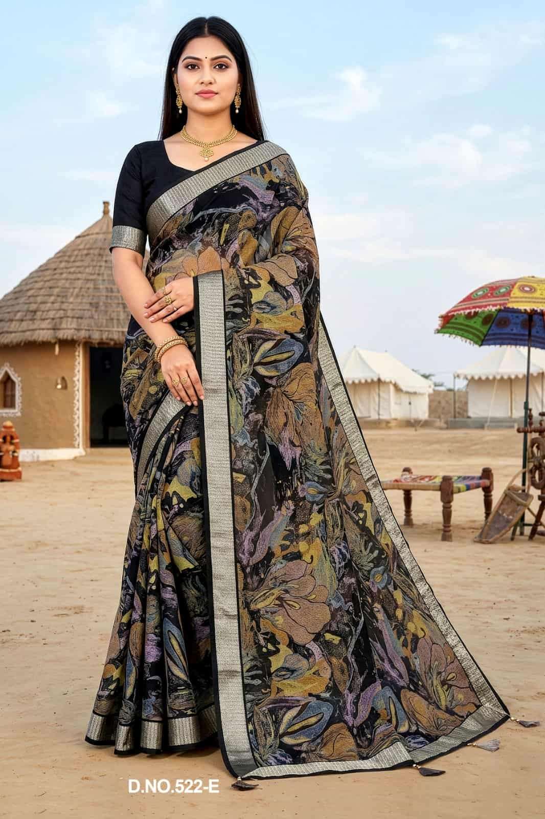 Vallabhi Prints Jiya Vol 40 Premium Moss Georgette Saree Collection - Amrah Wholesale