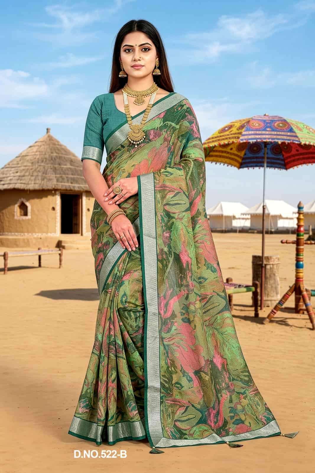 Vallabhi Prints Jiya Vol 40 Premium Moss Georgette Saree Collection - Amrah Wholesale
