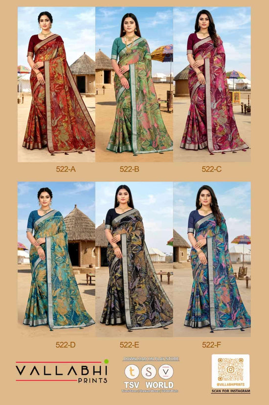 Vallabhi Prints Jiya Vol 40 Premium Moss Georgette Saree Collection - Amrah Wholesale