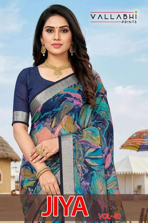 Vallabhi Prints Jiya Vol 40 Premium Moss Georgette Saree Collection - Amrah Wholesale