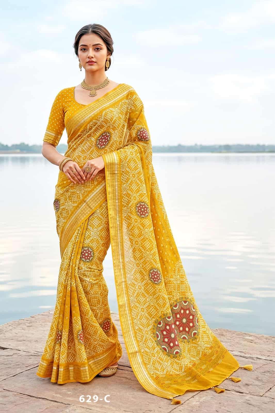 Vallabhi Prints Jiya Vol 41 Premium Moss Georgette Saree Collection - Amrah Wholesale