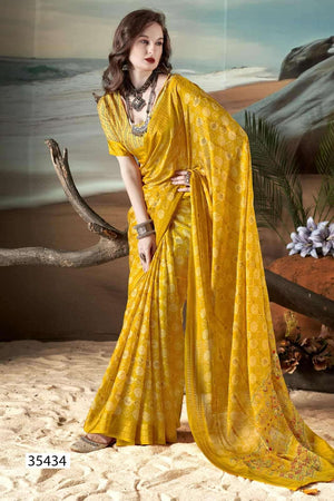 Vallabhi Prints Jiya Vol 46 Premium Moss Georgette Daily Wear Saree Collection - Amrah Wholesale