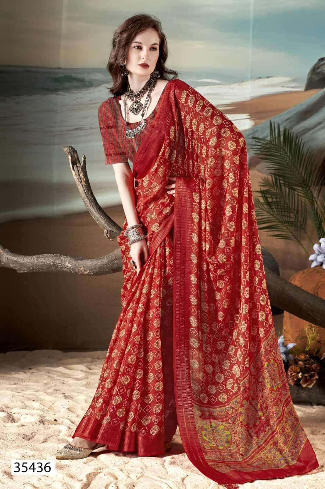 Vallabhi Prints Jiya Vol 46 Premium Moss Georgette Daily Wear Saree Collection - Amrah Wholesale