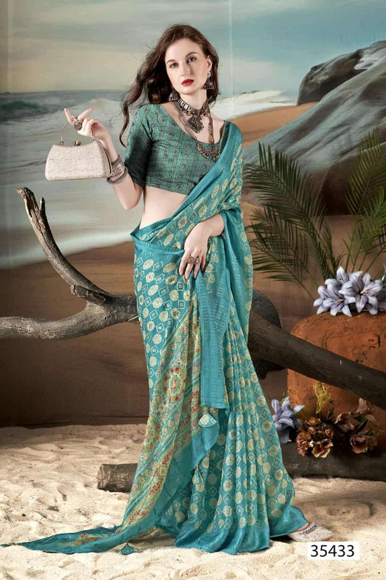 Vallabhi Prints Jiya Vol 46 Premium Moss Georgette Daily Wear Saree Collection - Amrah Wholesale