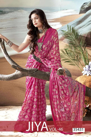 Vallabhi Prints Jiya Vol 46 Premium Moss Georgette Daily Wear Saree Collection - Amrah Wholesale