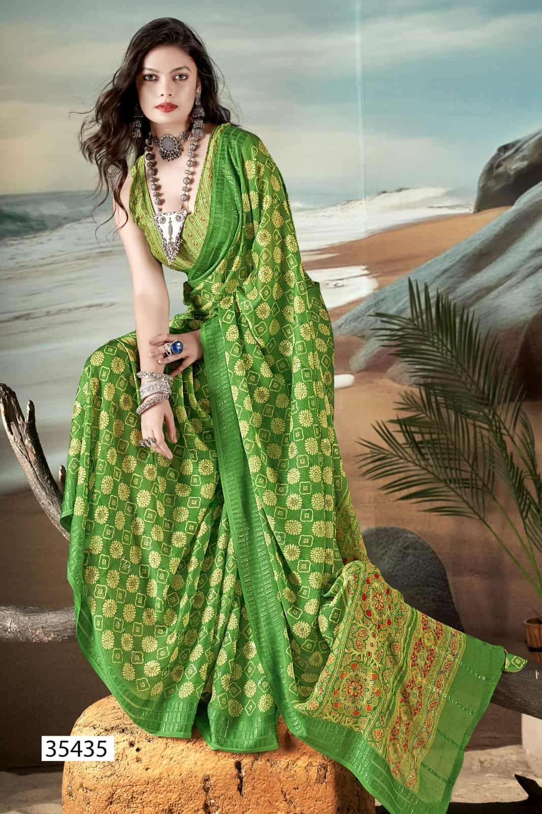 Vallabhi Prints Jiya Vol 46 Premium Moss Georgette Daily Wear Saree Collection - Amrah Wholesale
