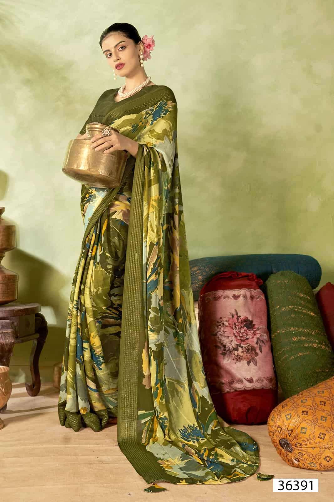 Vallabhi Prints Jiya Vol 47 Premium Moss Georgette Saree Collection - Amrah Wholesale