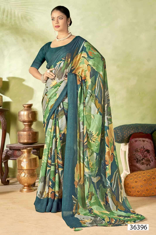 Vallabhi Prints Jiya Vol 47 Premium Moss Georgette Saree Collection - Amrah Wholesale