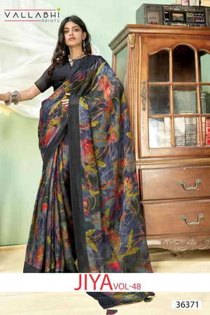 Vallabhi Prints Jiya Vol 48 Premium Moss Georgette Saree Collection - Amrah Wholesale