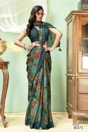 Vallabhi Prints Jiya Vol 48 Premium Moss Georgette Saree Collection - Amrah Wholesale