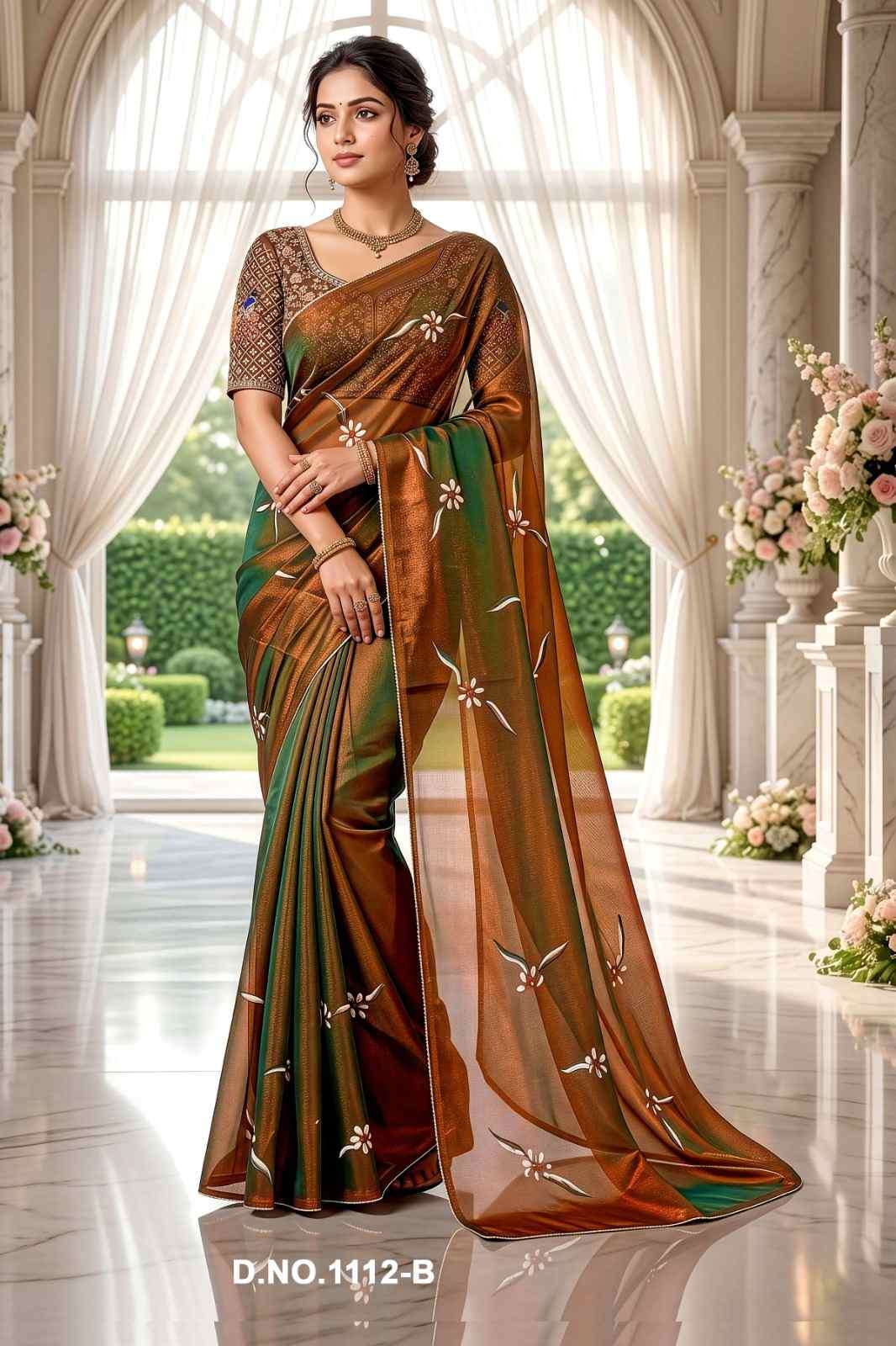 Vallabhi Prints Manshika Vol 9 NC Brush Print Saree With Embroidery Blouse
