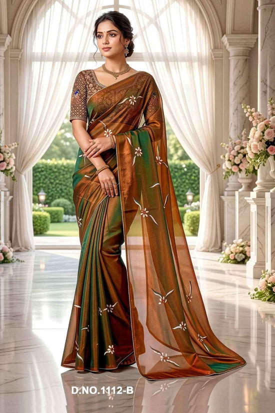 Vallabhi Prints Manshika Vol 9 NC Brush Print Saree With Embroidery Blouse