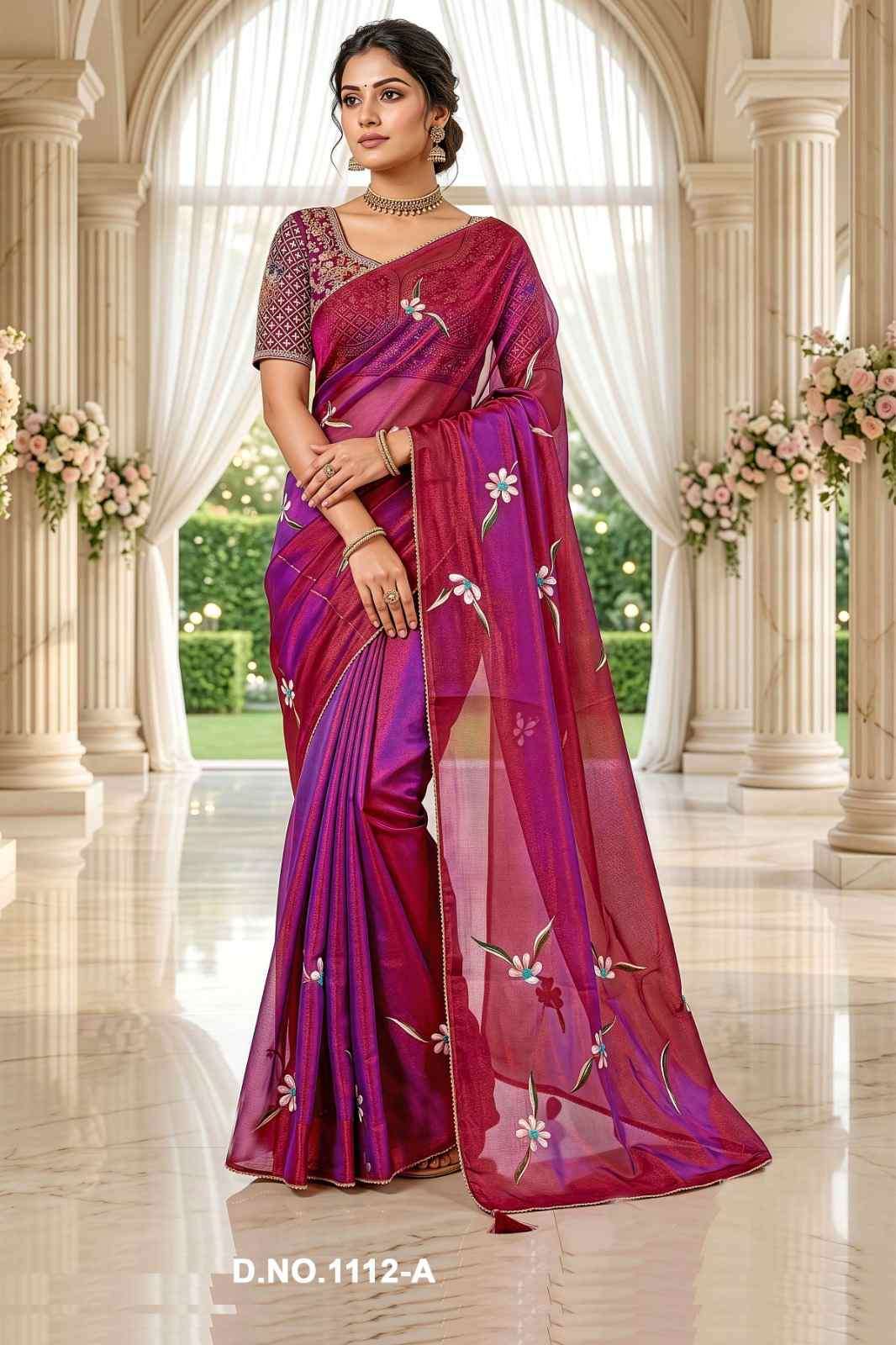 Vallabhi Prints Manshika Vol 9 NC Brush Print Saree With Embroidery Blouse
