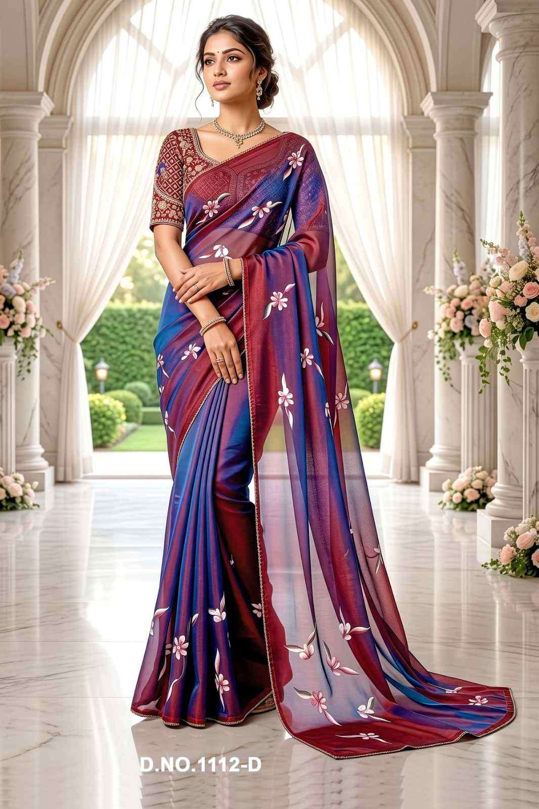 Vallabhi Prints Manshika Vol 9 NC Brush Print Saree With Embroidery Blouse