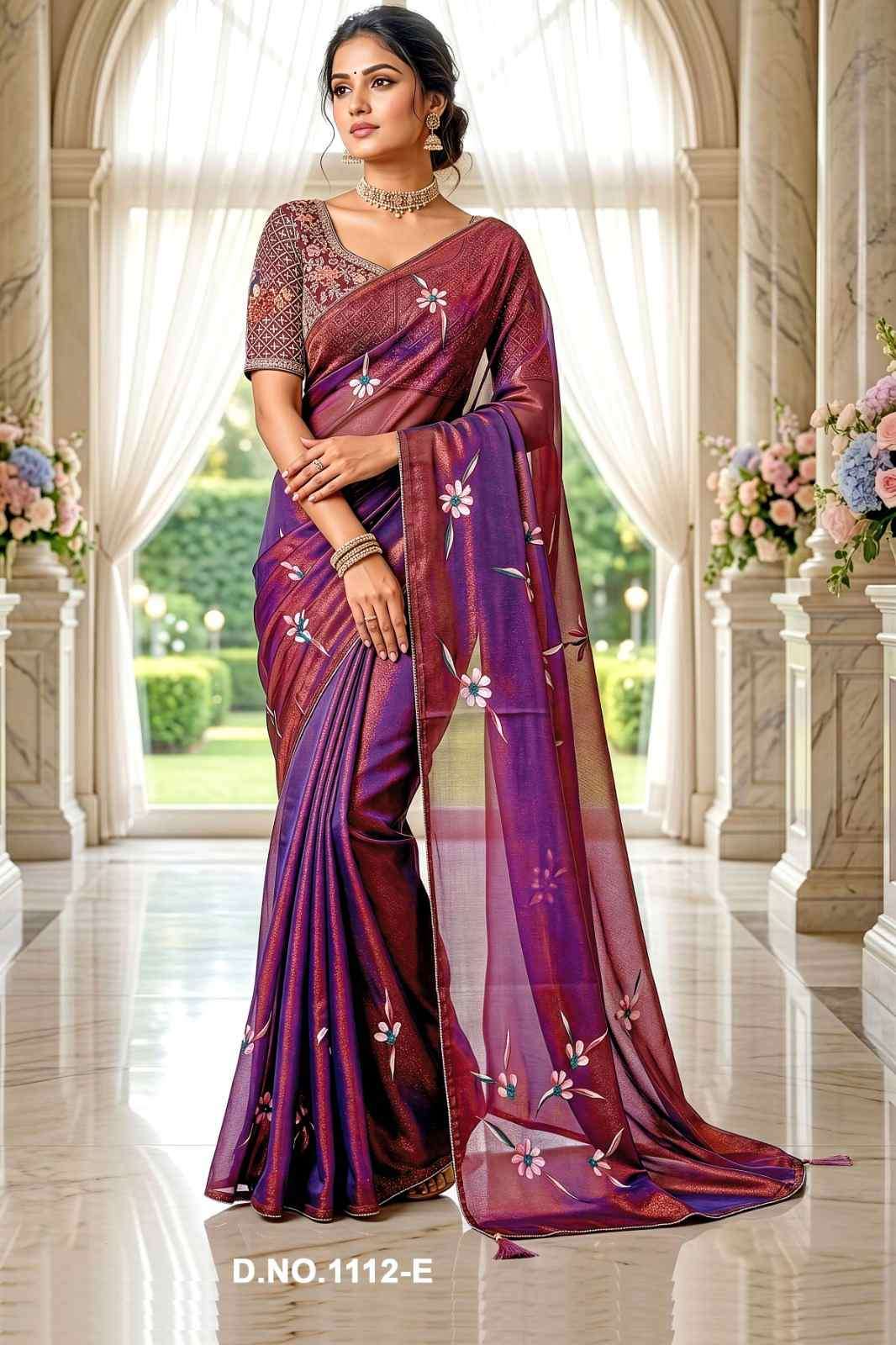 Vallabhi Prints Manshika Vol 9 NC Brush Print Saree With Embroidery Blouse