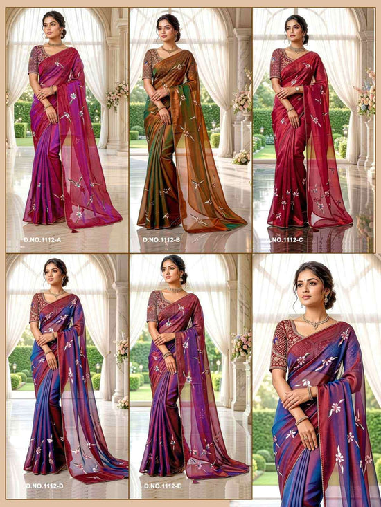 Vallabhi Prints Manshika Vol 9 NC Brush Print Saree With Embroidery Blouse