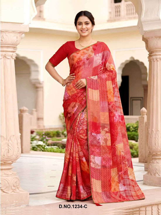 Vallabhi Prints Rupanshi Vol 15 Moss Zari Abstract Print Saree - Amrah Wholesale