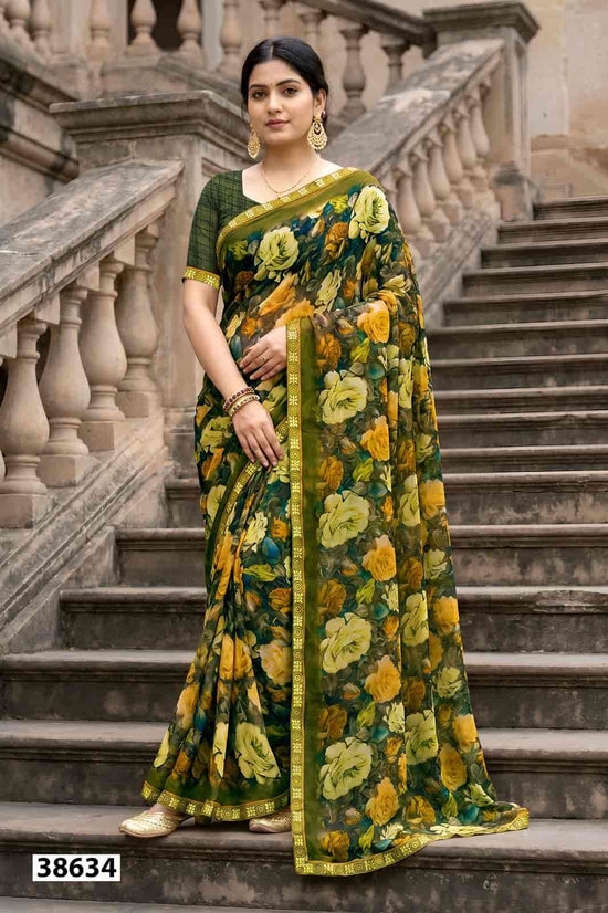 Vallabhi Prints Vardani Vol 12 Weightless Floral Print Saree Collection - Amrah Wholesale