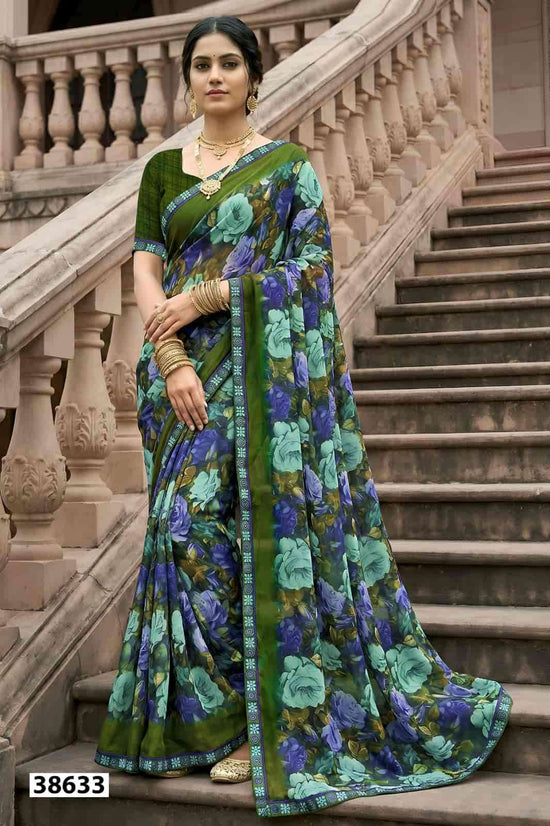 Vallabhi Prints Vardani Vol 12 Weightless Floral Print Saree Collection - Amrah Wholesale