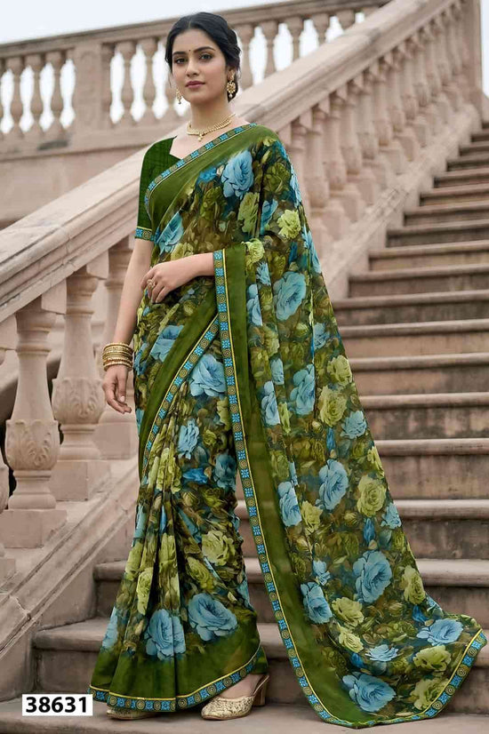 Vallabhi Prints Vardani Vol 12 Weightless Floral Print Saree Collection - Amrah Wholesale
