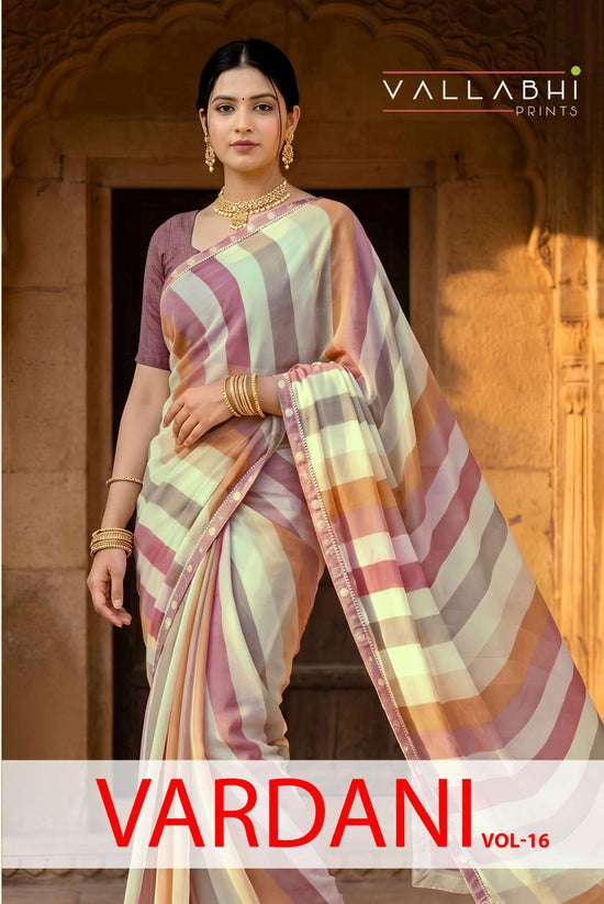 Vallabhi Prints Vardani Vol 16 Weightless Printed Saree Collection - Amrah Wholesale
