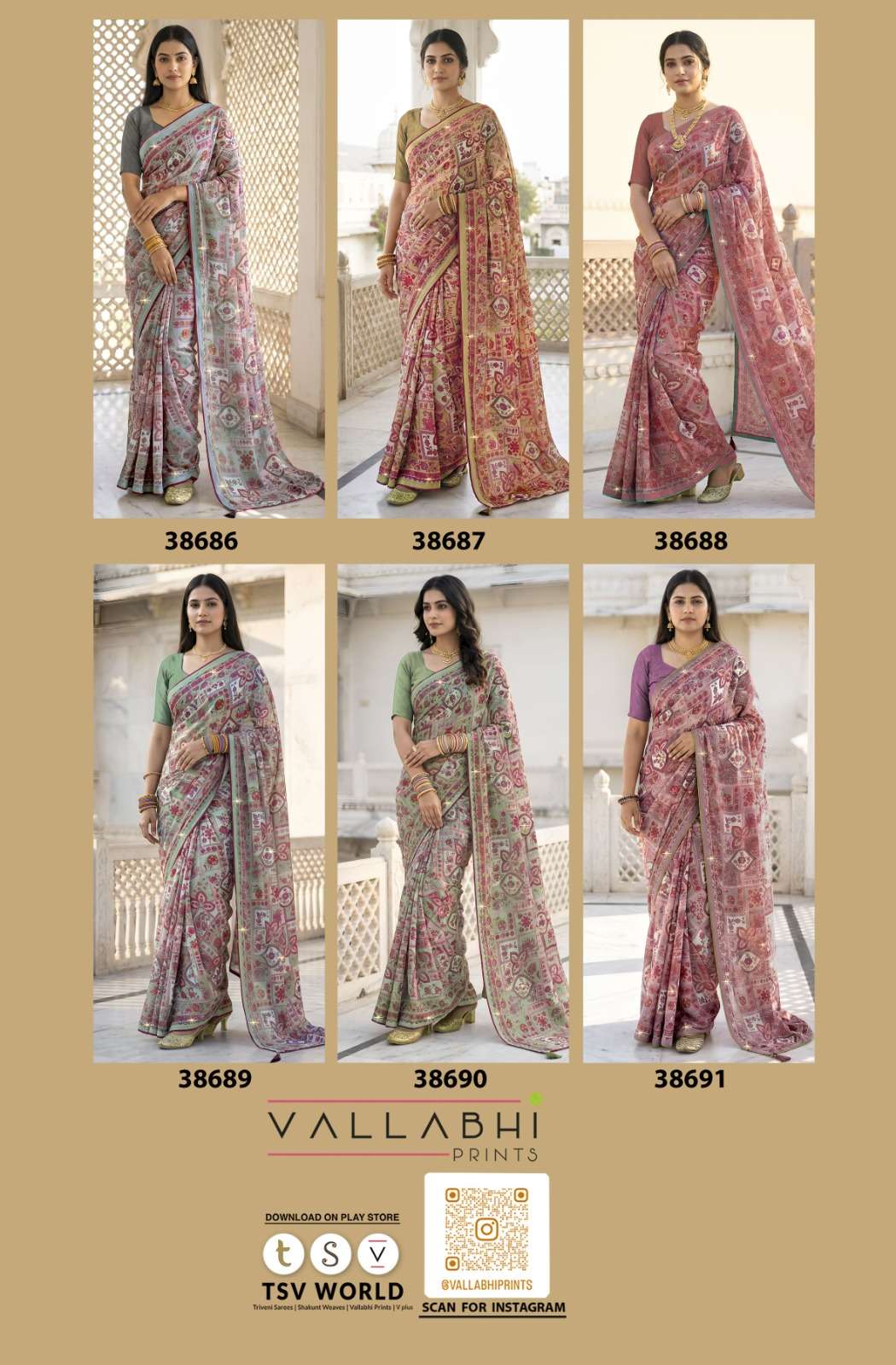Vallabhi Suhani Vol 2 Weightless Ethnic Print Saree Collection Wholesale - Amrah Wholesale
