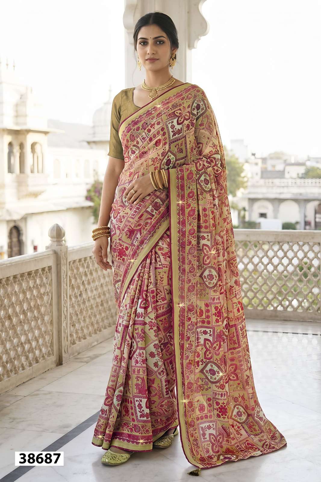 Vallabhi Suhani Vol 2 Weightless Ethnic Print Saree Collection Wholesale - Amrah Wholesale