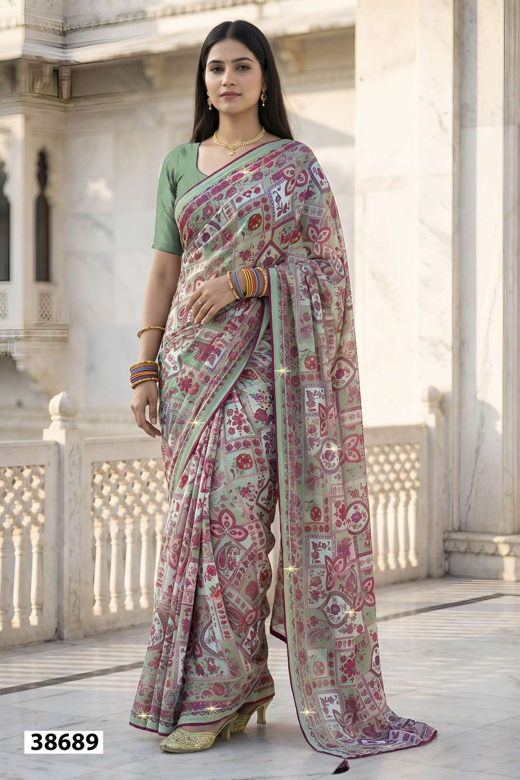 Vallabhi Suhani Vol 2 Weightless Ethnic Print Saree Collection Wholesale - Amrah Wholesale