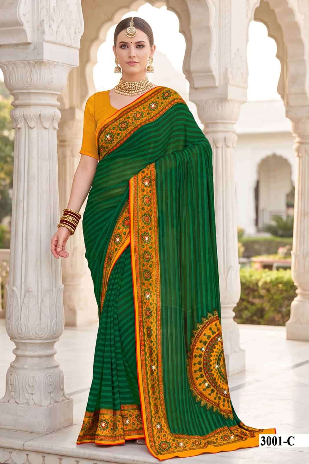Vallabhi Suhani Vol 3 Weightless Ethnic Stone Mirror Saree