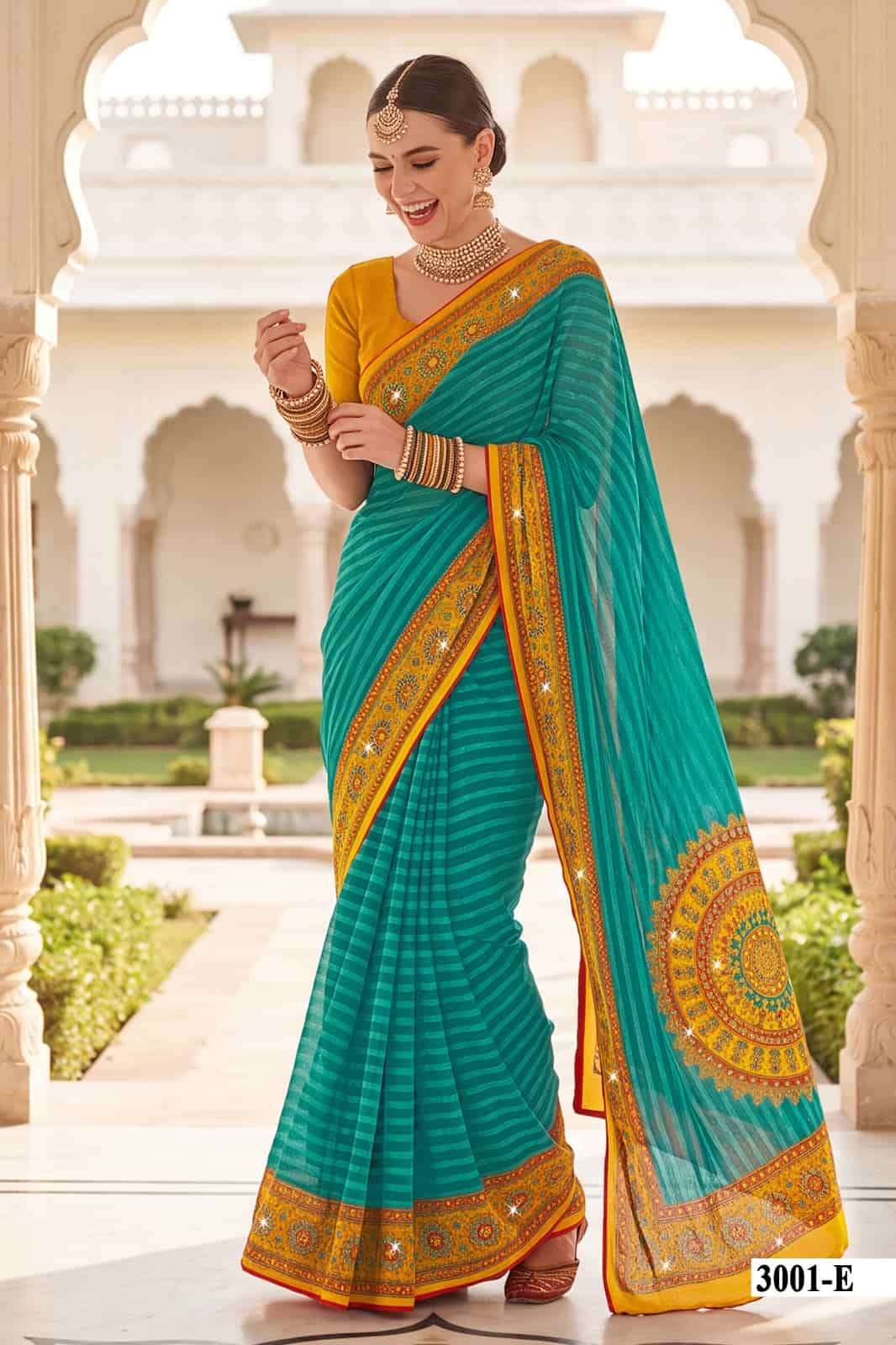 Vallabhi Suhani Vol 3 Weightless Ethnic Stone Mirror Saree