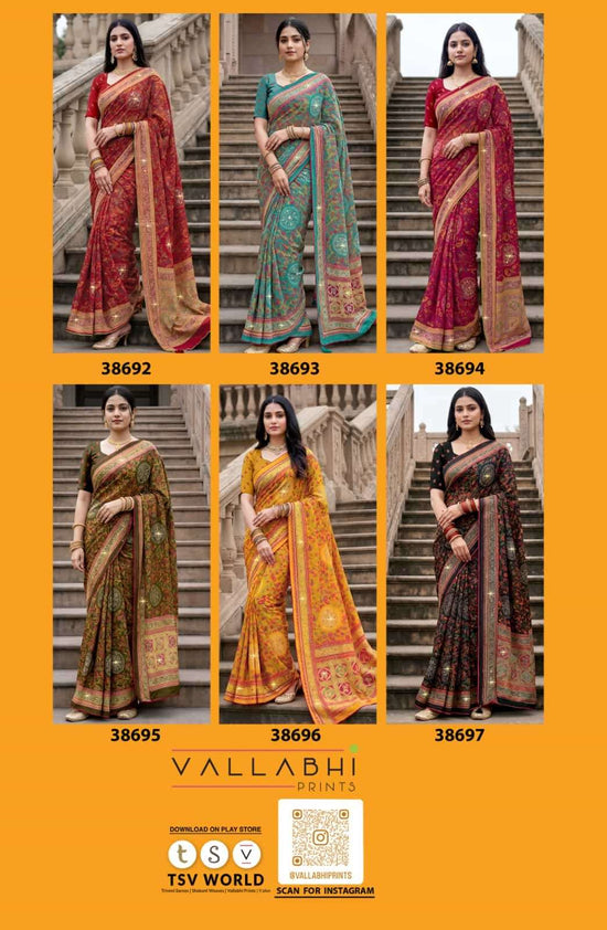 Vallabhi Suhani Weightless Ethnic Print Saree Collection Wholesale - Amrah Wholesale