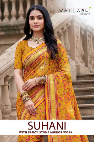 Vallabhi Suhani Weightless Ethnic Print Saree Collection Wholesale - Amrah Wholesale