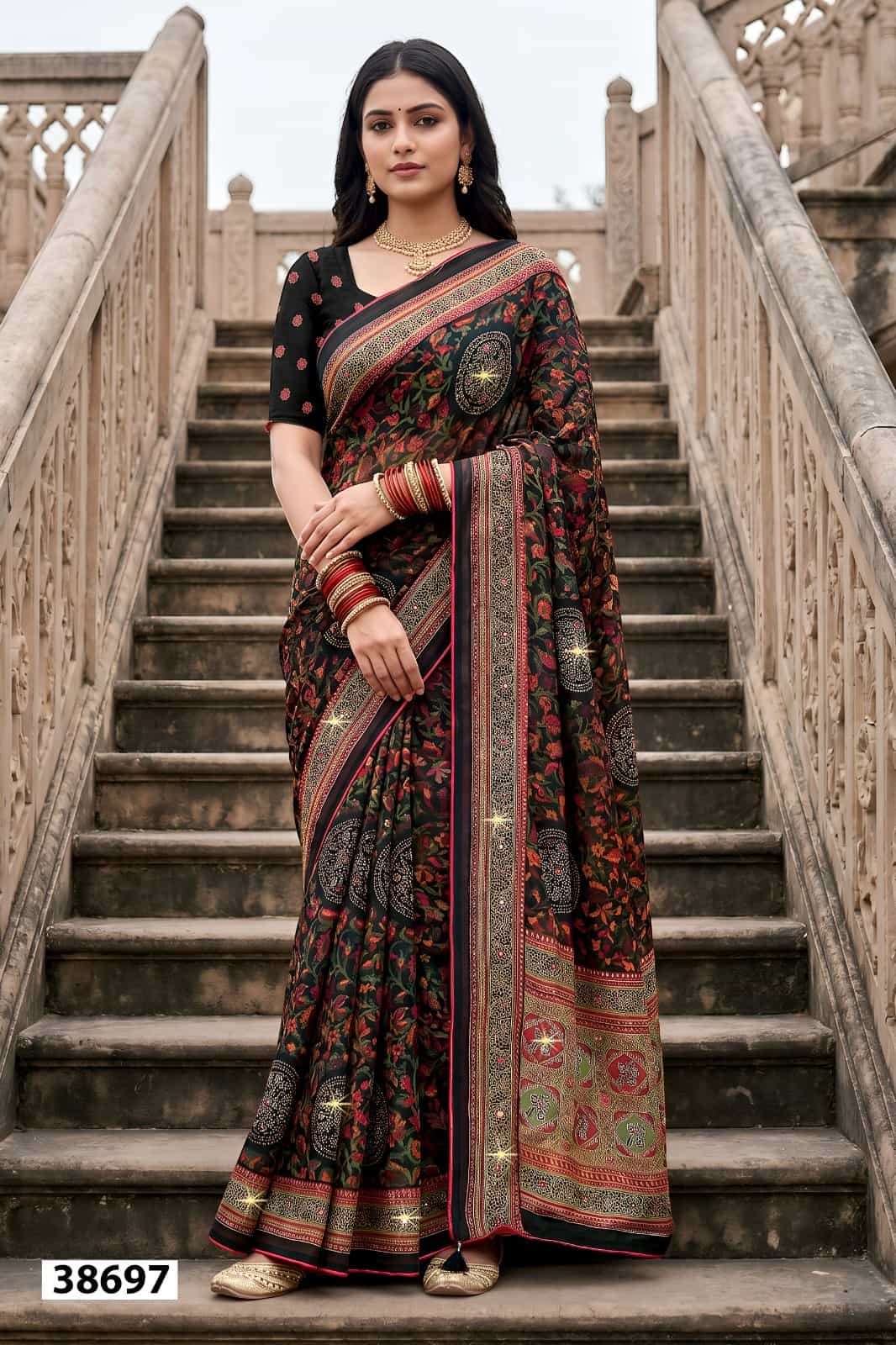 Vallabhi Suhani Weightless Ethnic Print Saree Collection Wholesale - Amrah Wholesale