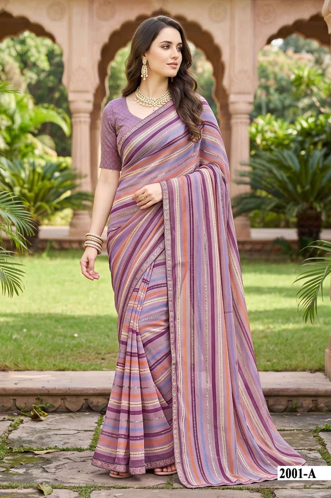 Vallabhi Vaidehi Vol 2 Leheriya Print Saree - Amrah Wholesale