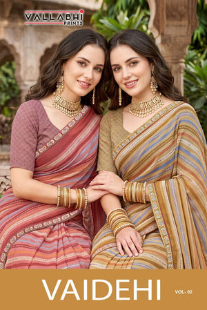 Vallabhi Vaidehi Vol 2 Leheriya Print Saree